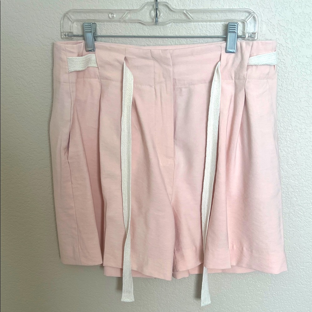 Mango Basics Soft Pink Pleated Shorts